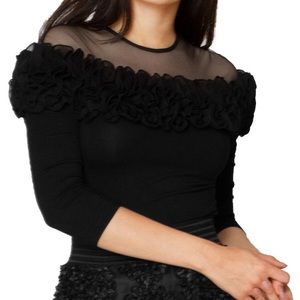 Black Top with Sheer Top